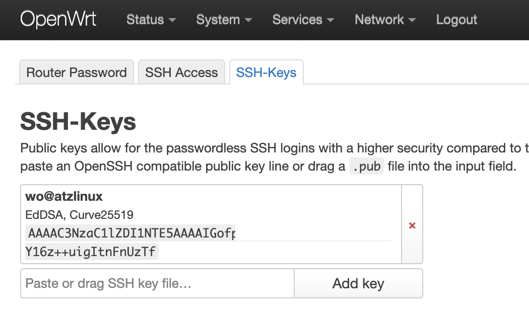 System - Administration - SSH-Keys